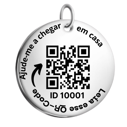 Tag com QR-Code gravado a laser